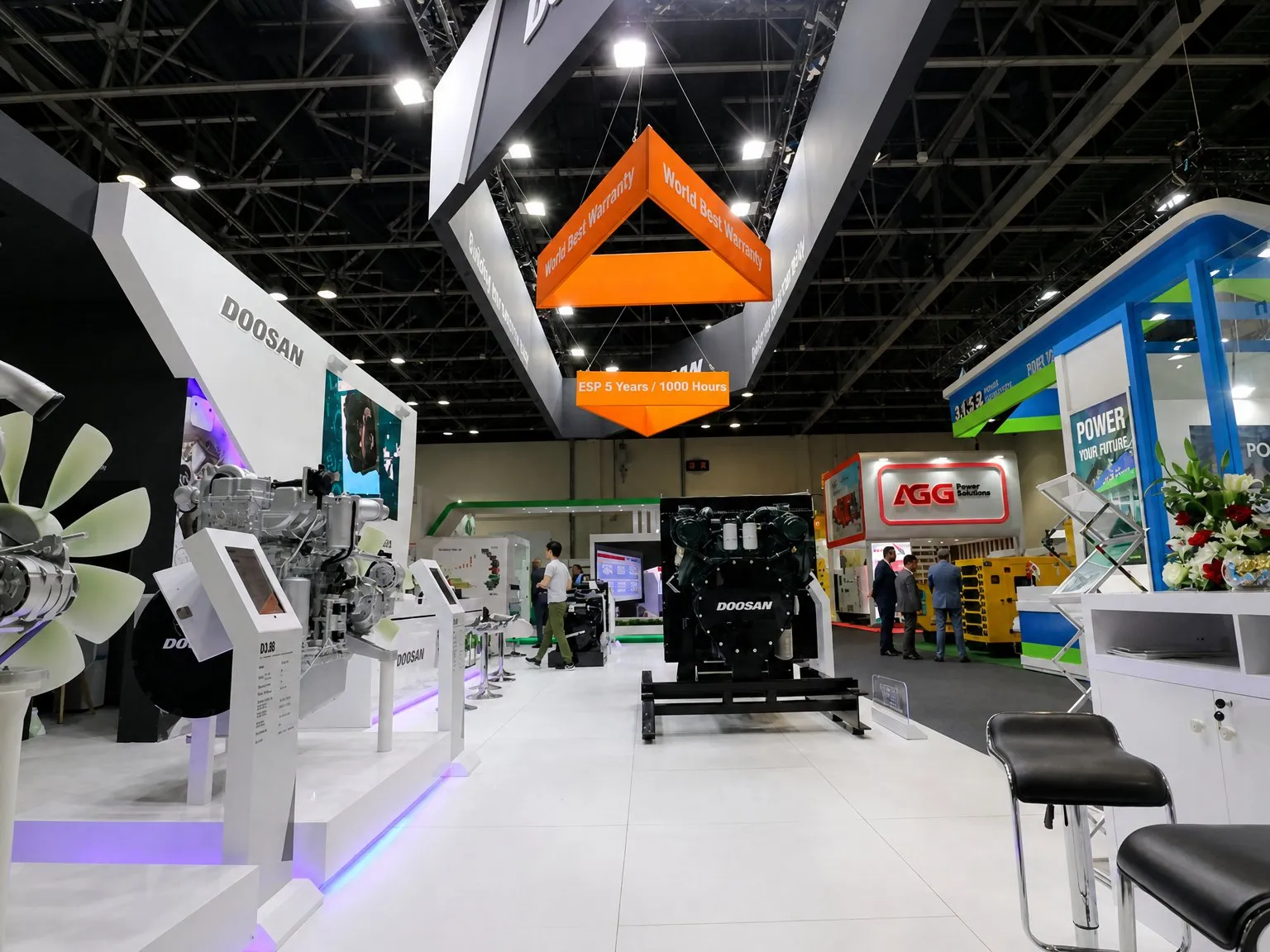 Engine displays along the stand edge